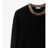 Maglione in lana con bordi a quadri