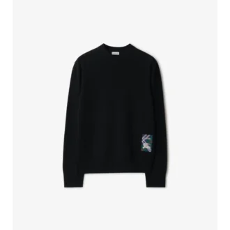 Maglione in lana con etichetta a quadri