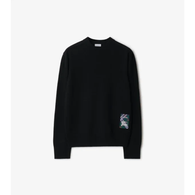 Maglione in lana con etichetta a quadri