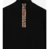 Maglione in lana con finiture a quadri e mezza zip