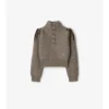 Maglione in lana con mezza abbottonatura