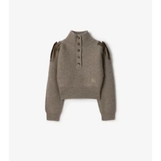 Maglione in lana con mezza abbottonatura