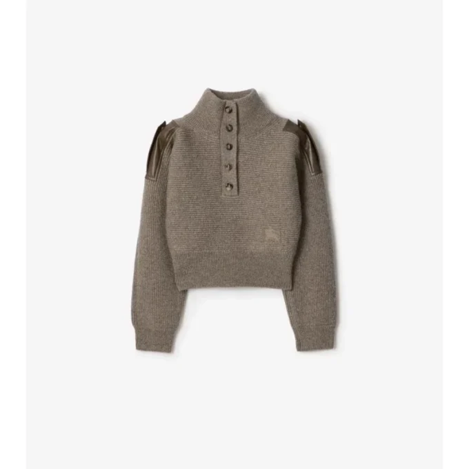 Maglione in lana con mezza abbottonatura