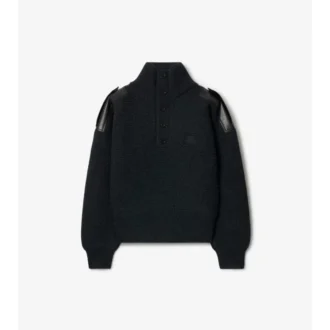 Maglione in lana con mezzo bottone