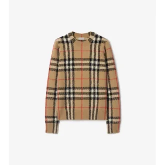 Maglione in lana e cashmere a quadri