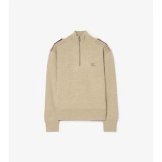 Maglione in lana e cashmere con mezza zip