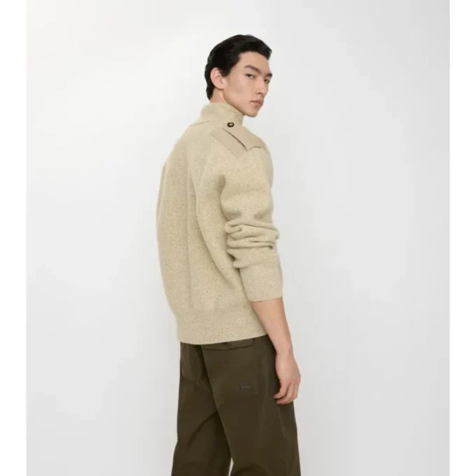 Maglione in lana e cashmere con mezza zip