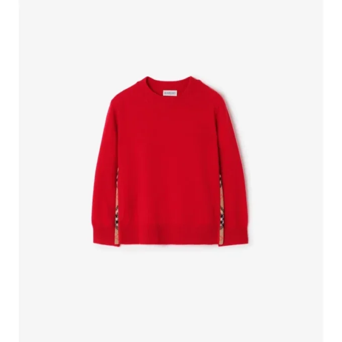 Maglione in lana e cashmere con toppa a quadri