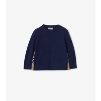 Maglione in lana e cashmere con toppa a quadri