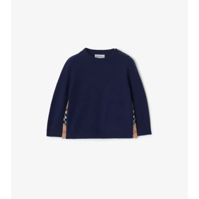 Maglione in lana e cashmere con toppa a quadri