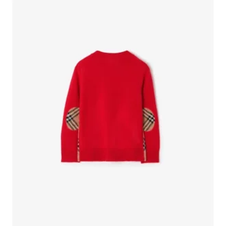 Maglione in lana e cashmere con toppa a quadri