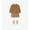 Maglione in lana e cashmere con toppa a quadri
