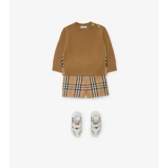 Maglione in lana e cashmere con toppa a quadri