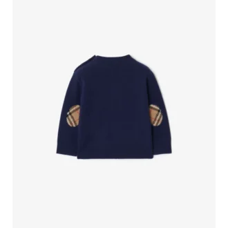 Maglione in lana e cashmere con toppa a quadri