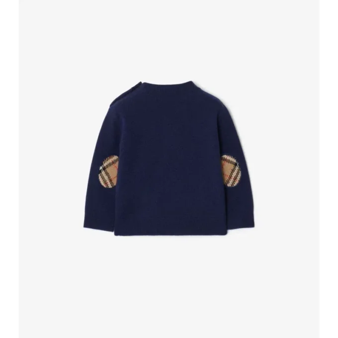 Maglione in lana e cashmere con toppa a quadri