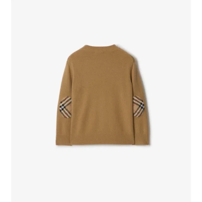 Maglione in lana e cashmere con toppa a quadri