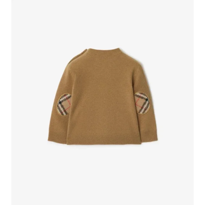 Maglione in lana e cashmere con toppa a quadri
