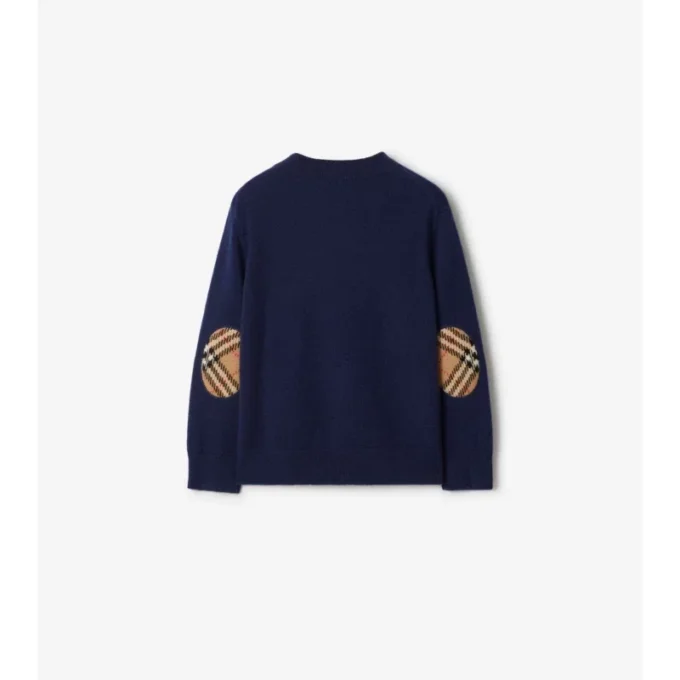 Maglione in lana e cashmere con toppa a quadri