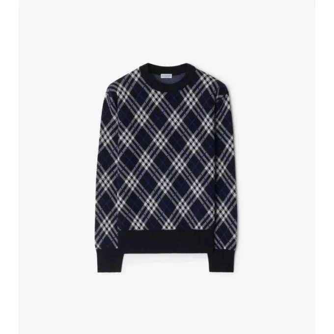 Maglione in misto lana con motivo a quadri