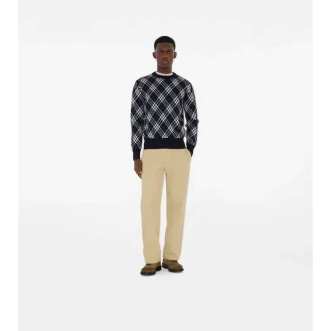 Maglione in misto lana con motivo a quadri