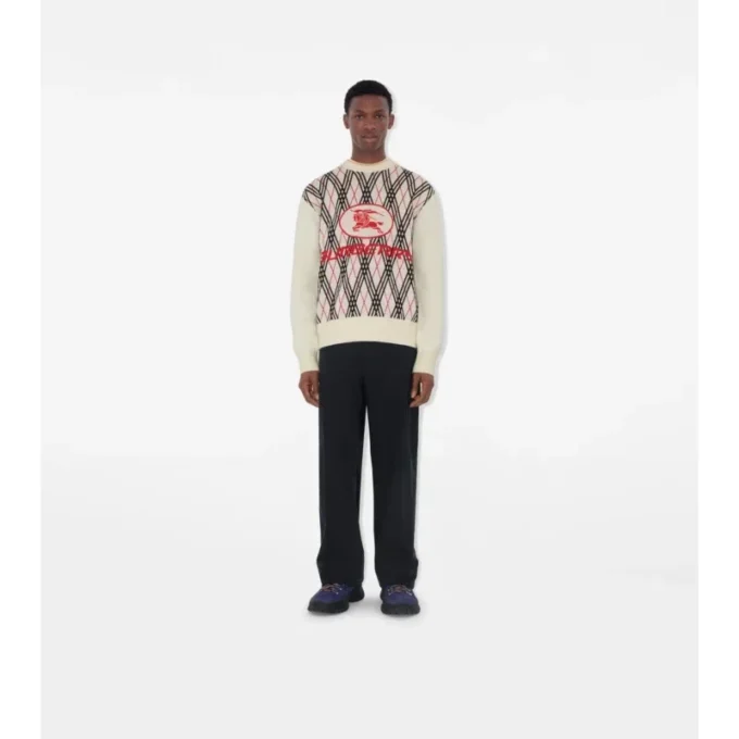 Maglione in misto lana con motivo Argyle