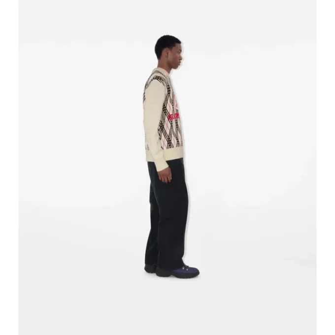 Maglione in misto lana con motivo Argyle