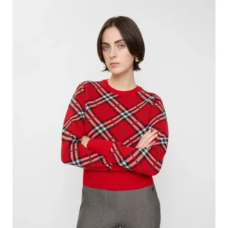 Maglione in misto lana e cashmere a quadri