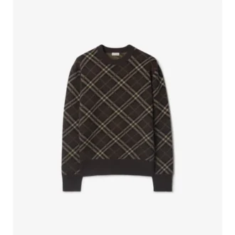 Maglione in misto lana e cashmere con motivo a quadri