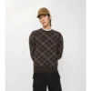 Maglione in misto lana e cashmere con motivo a quadri