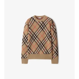 Maglione in misto lana e mohair con motivo a quadri