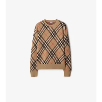 Maglione in misto lana e mohair con motivo a quadri