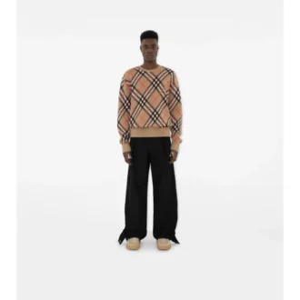 Maglione in misto lana e mohair con motivo a quadri