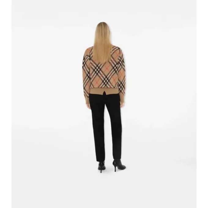 Maglione in misto lana e mohair con motivo a quadri