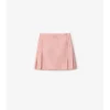Mini gonna in nylon elasticizzato a pieghe