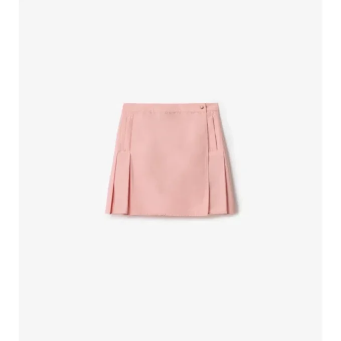 Mini gonna in nylon elasticizzato a pieghe