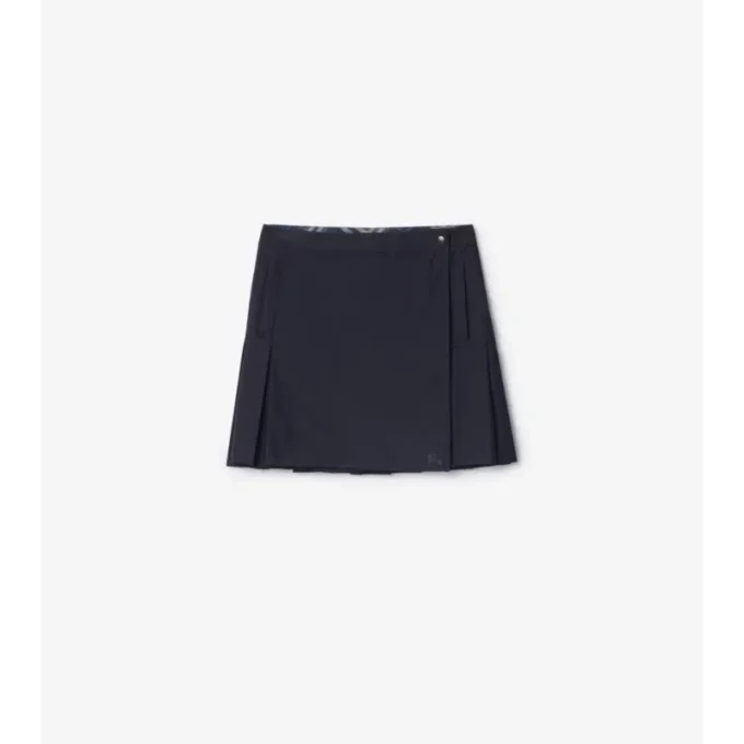 Mini gonna in nylon elasticizzato a pieghe