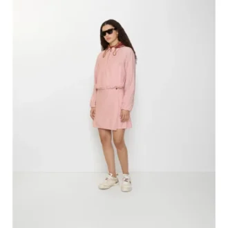 Mini gonna in nylon elasticizzato a pieghe