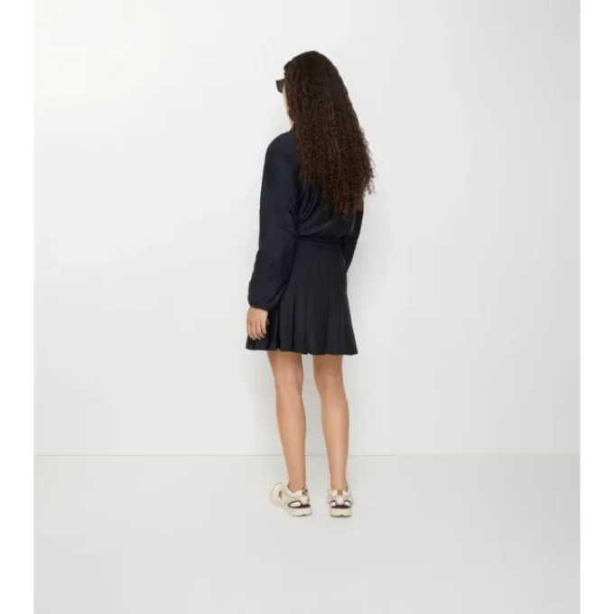 Mini gonna in nylon elasticizzato a pieghe