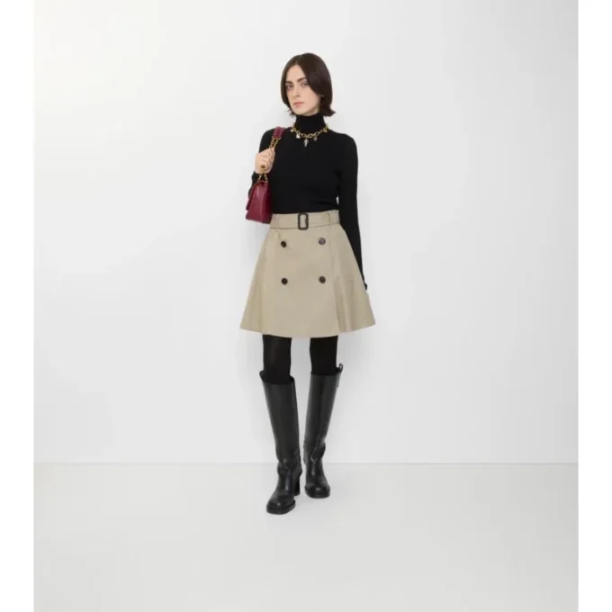 Mini gonna trench in Gabardine