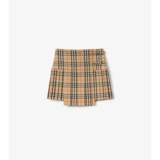 Mini kilt in lana a quadri con pieghe
