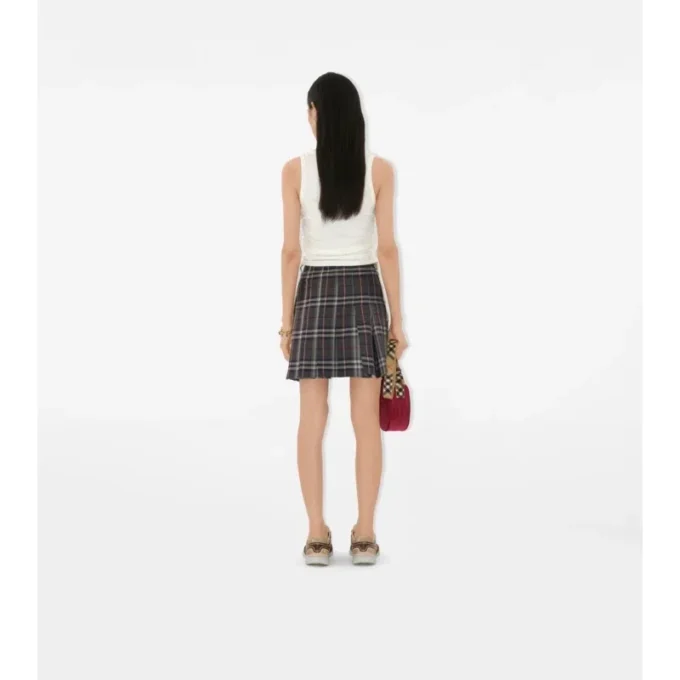 Mini kilt in lana con motivo a quadri