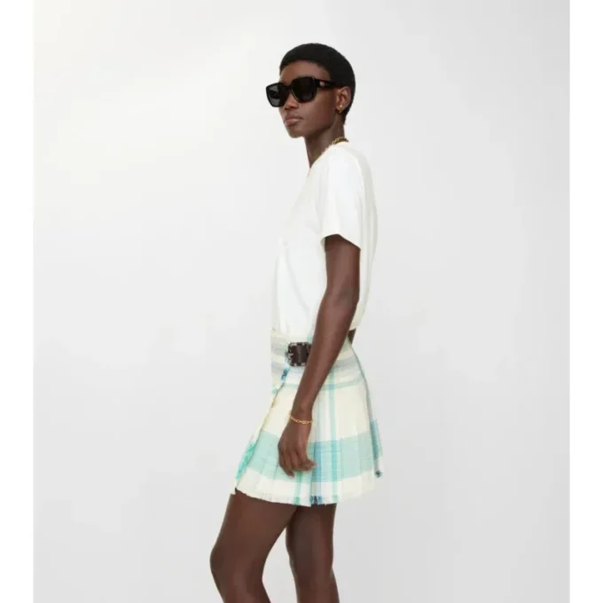 Mini kilt in misto viscosa con motivo a quadri