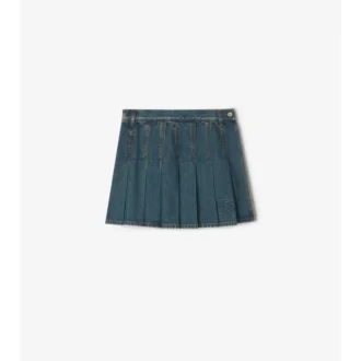 Minigonna in Denim a pieghe