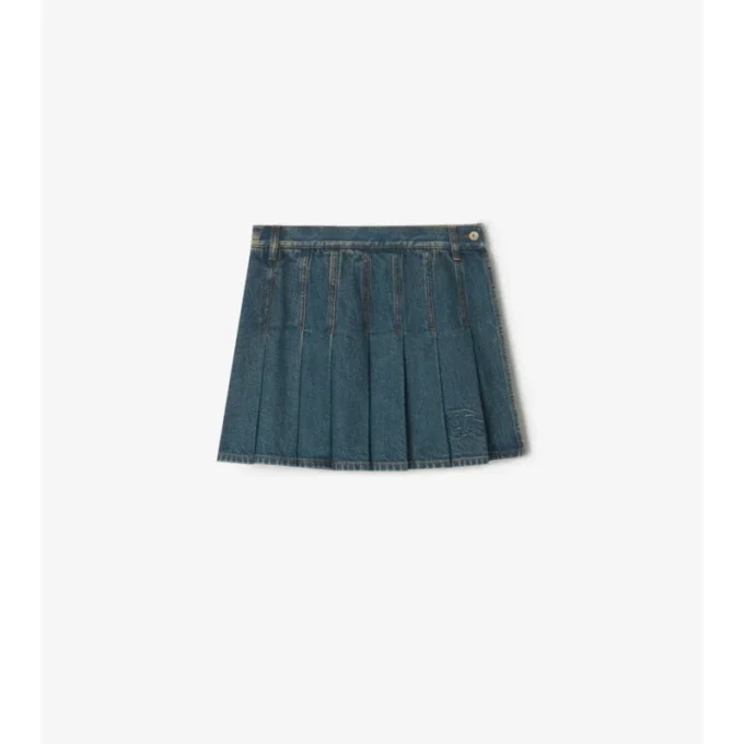Minigonna in Denim a pieghe