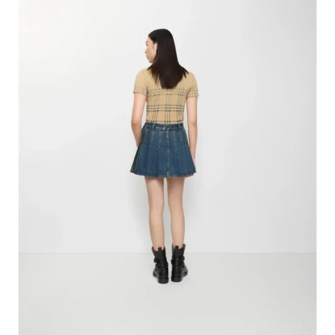 Minigonna in Denim a pieghe