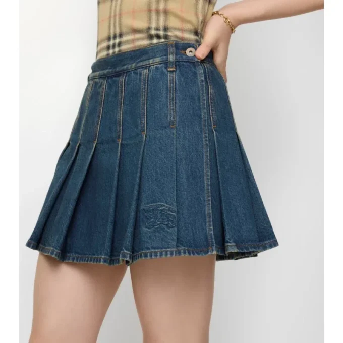 Minigonna in Denim a pieghe