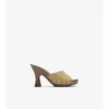Mules in pelle con motivo a quadri