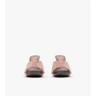 Mules Potter in pelle scamosciata a quadri 