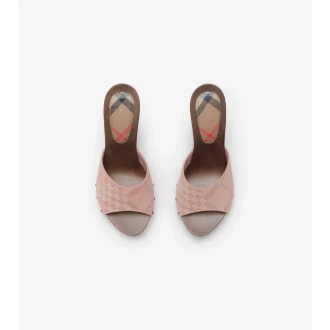 Mules Potter in pelle scamosciata a quadri 