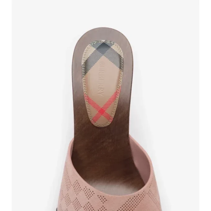 Mules Potter in pelle scamosciata a quadri 